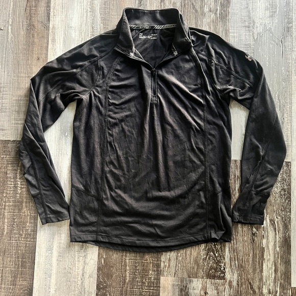 Under Armour Black HeatGear Zip Top Size Large - Picture 1 of 4